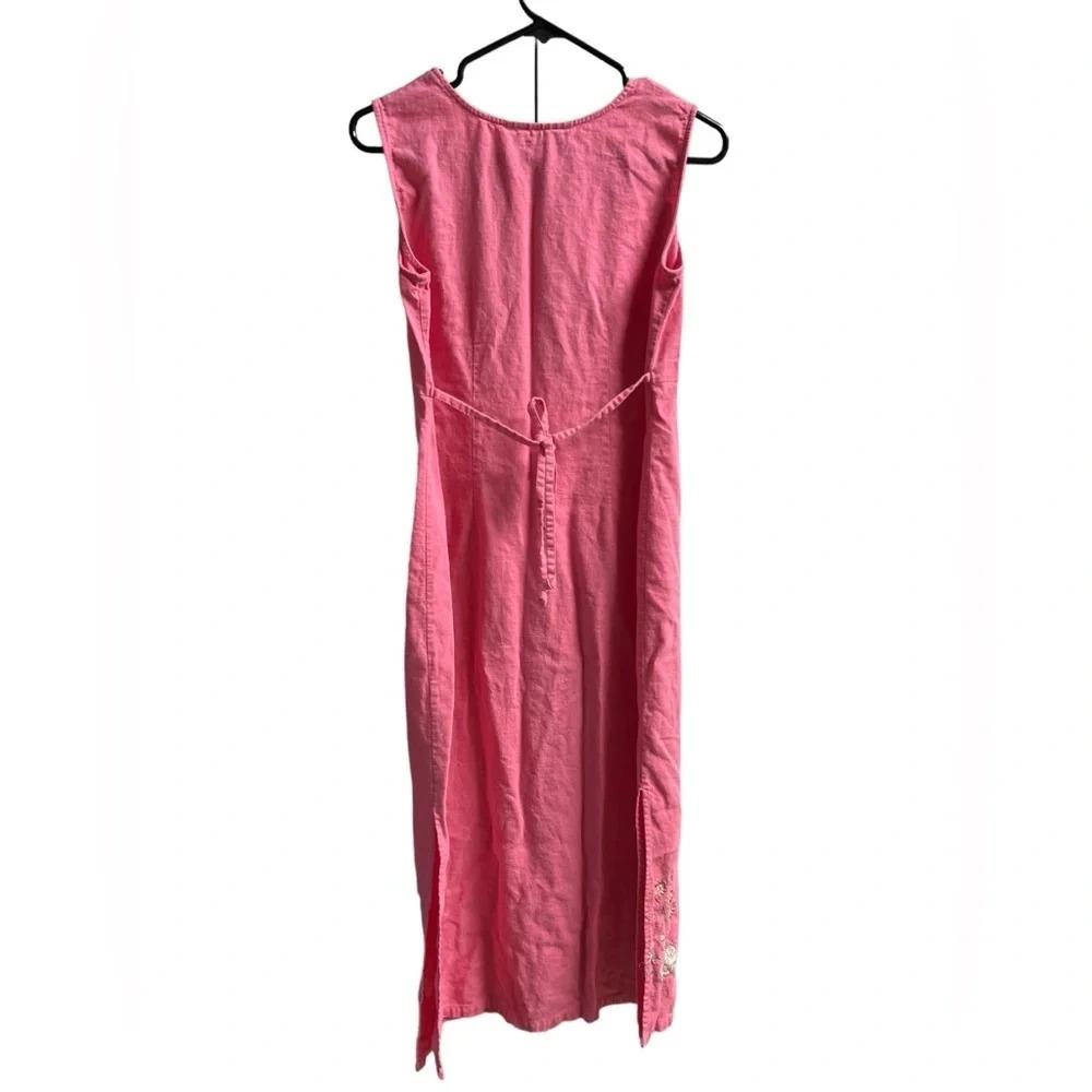 Sag harbor pink floral embroidered slimming cottage core midi dress - Picture 4 of 4